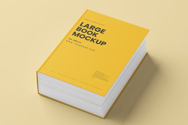厚重优雅的精装书籍样机mockup5组