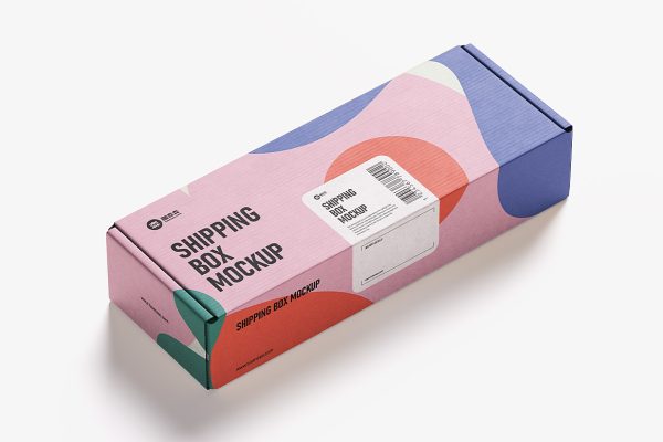 长方形飞机盒纸盒包装盒快递盒样机mockup4组