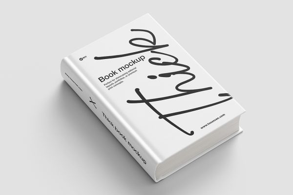 厚重简约的精装书籍样机mockup7组