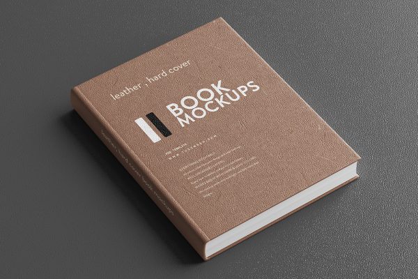 皮革精装书籍样机mockup5组