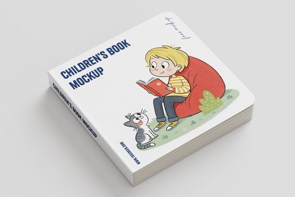 方形儿童绘本图书书籍样机mockup7组