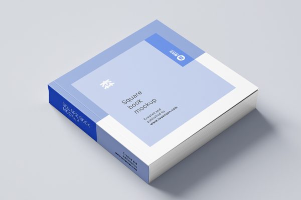 精致的方形软装平装书籍样机mockup11组
