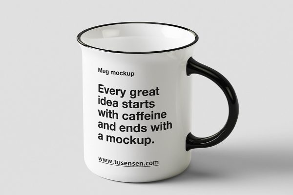 简约的马克杯陶瓷杯咖啡杯样机mockup4组