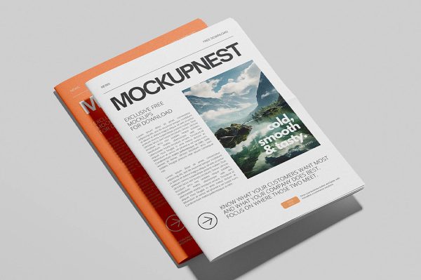 简洁杂志画册样机 mockup