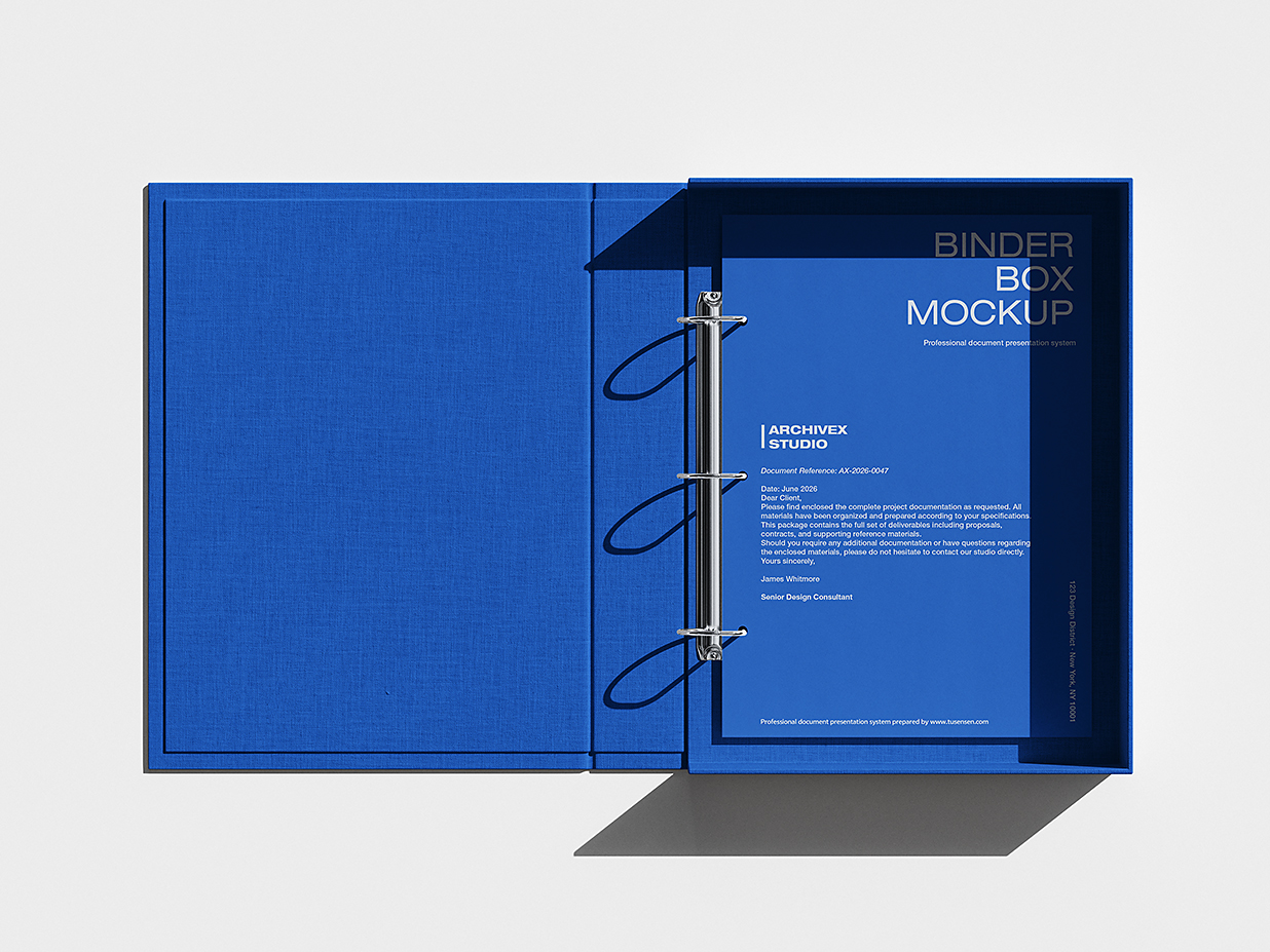 带盒式活页夹文件夹资料夹样机mockup5组插图