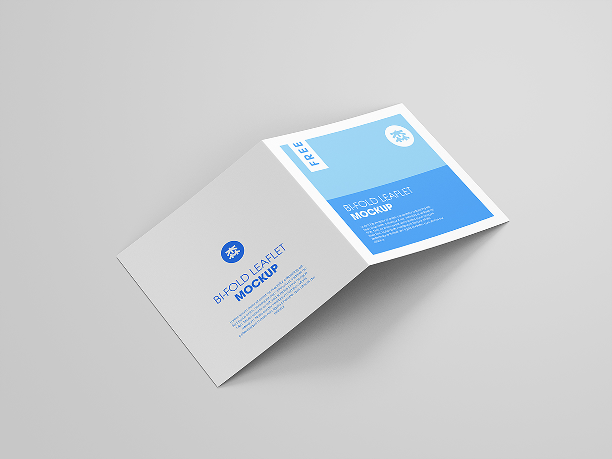 精致的方形折页双折页样机mockup8组插图