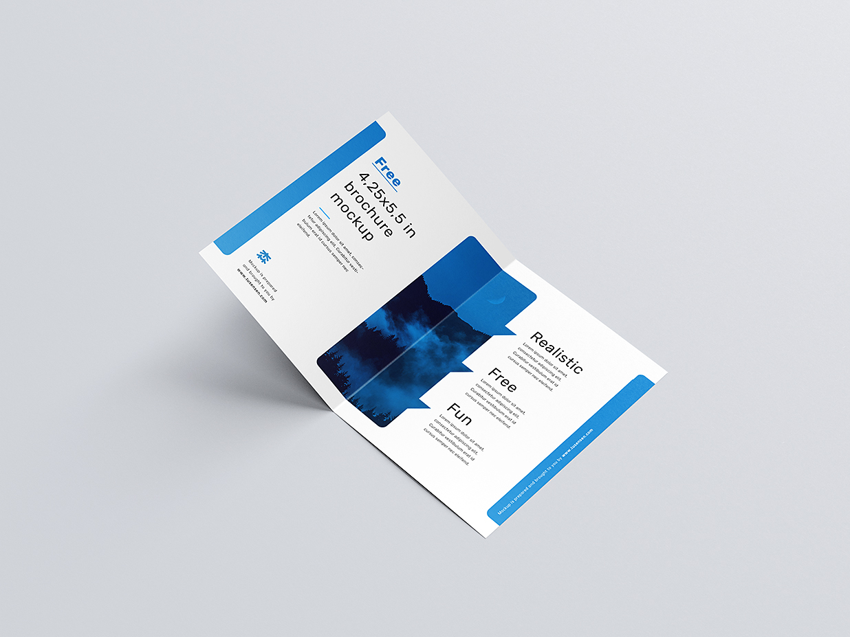 优雅的折页双折页样机mockup5组插图