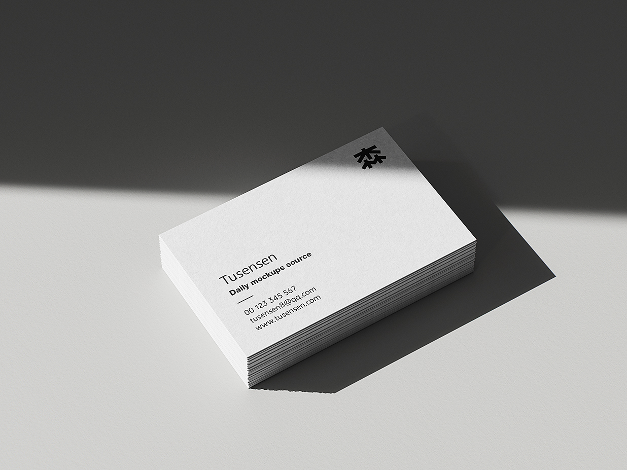 高质感堆叠的名片样机mockup5组插图