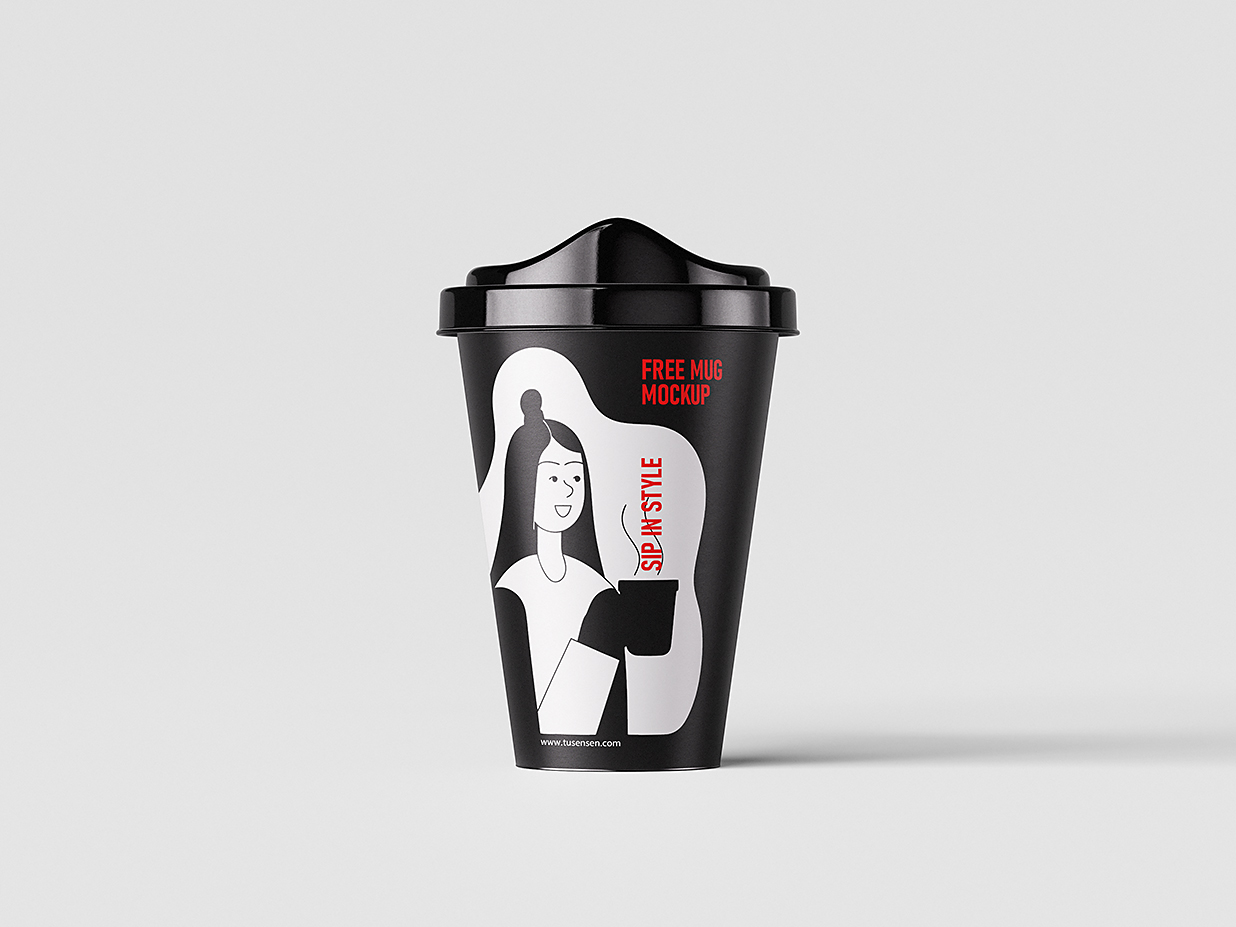塑料咖啡杯饮品杯样机mockup4组插图