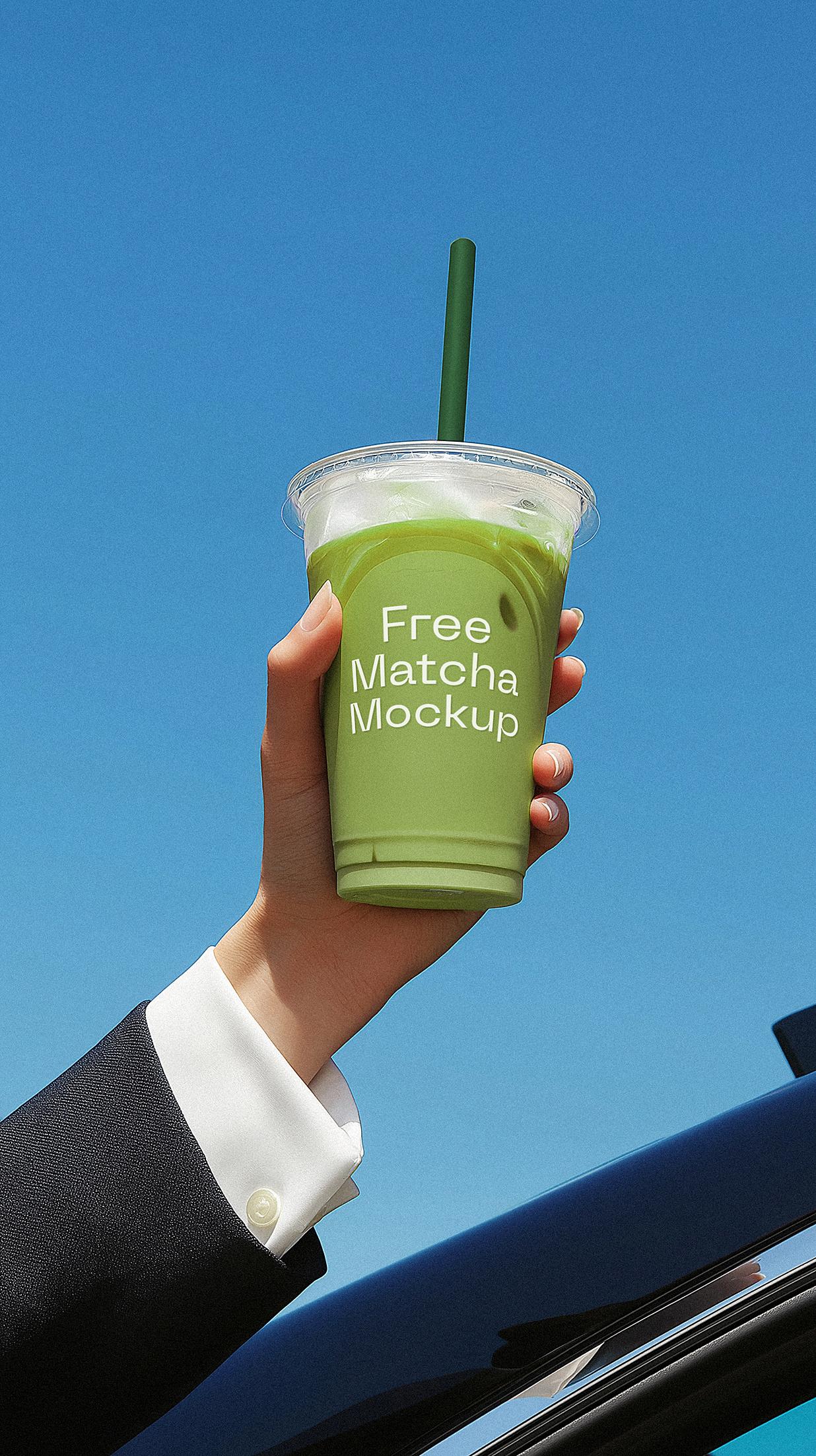 手持透明咖啡杯饮品杯塑料杯样机mockup插图