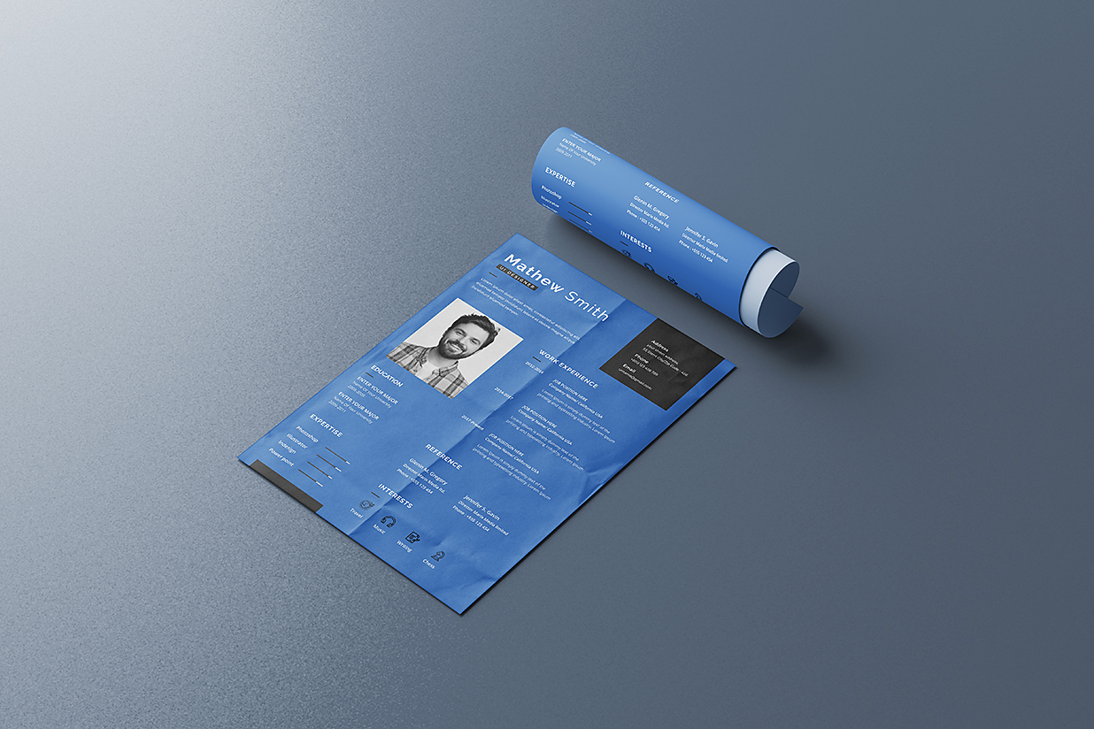 A4 简历模板海报样机mockup5组插图