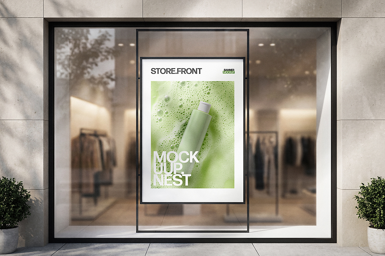 店铺橱窗广告牌海报样机mockup插图 店铺橱窗广告牌海报样机mockup插图