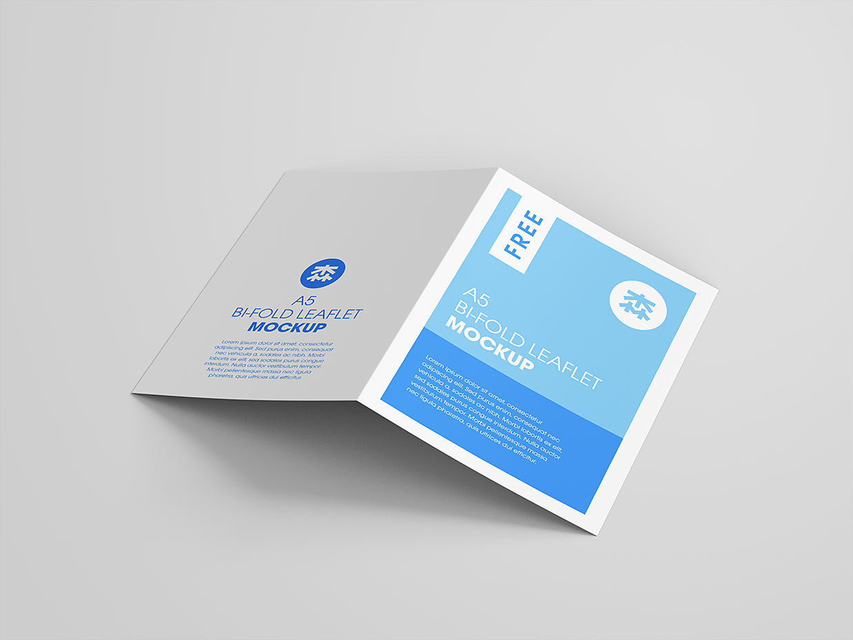 A5折页双折页样机mockup8组插图1