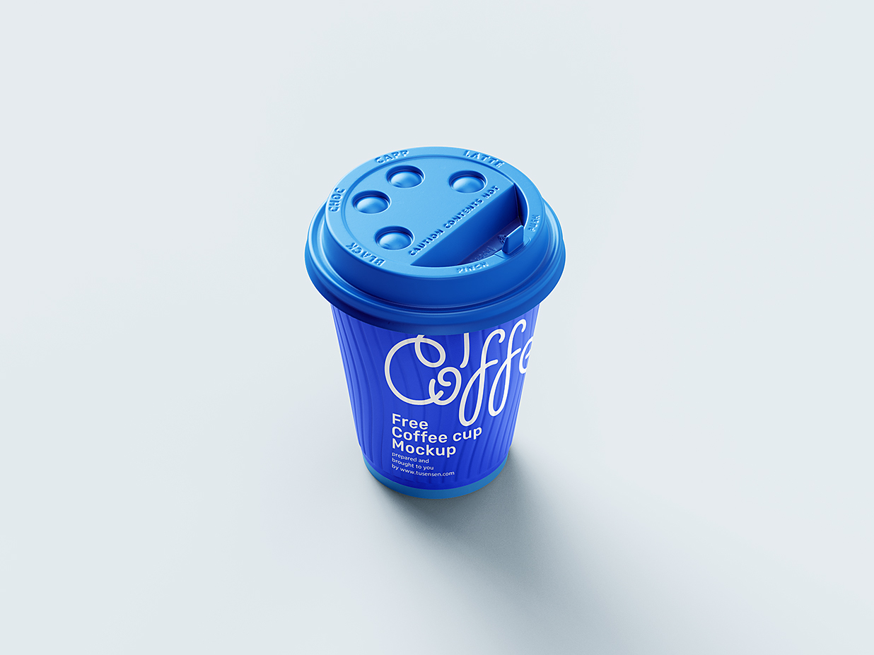 纸质咖啡杯饮品杯样机mockup4组插图1