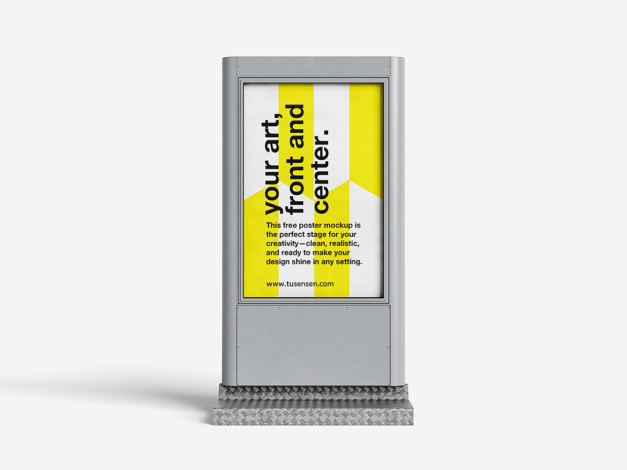 城市城市灯广告牌海报样机mockup4组插图1