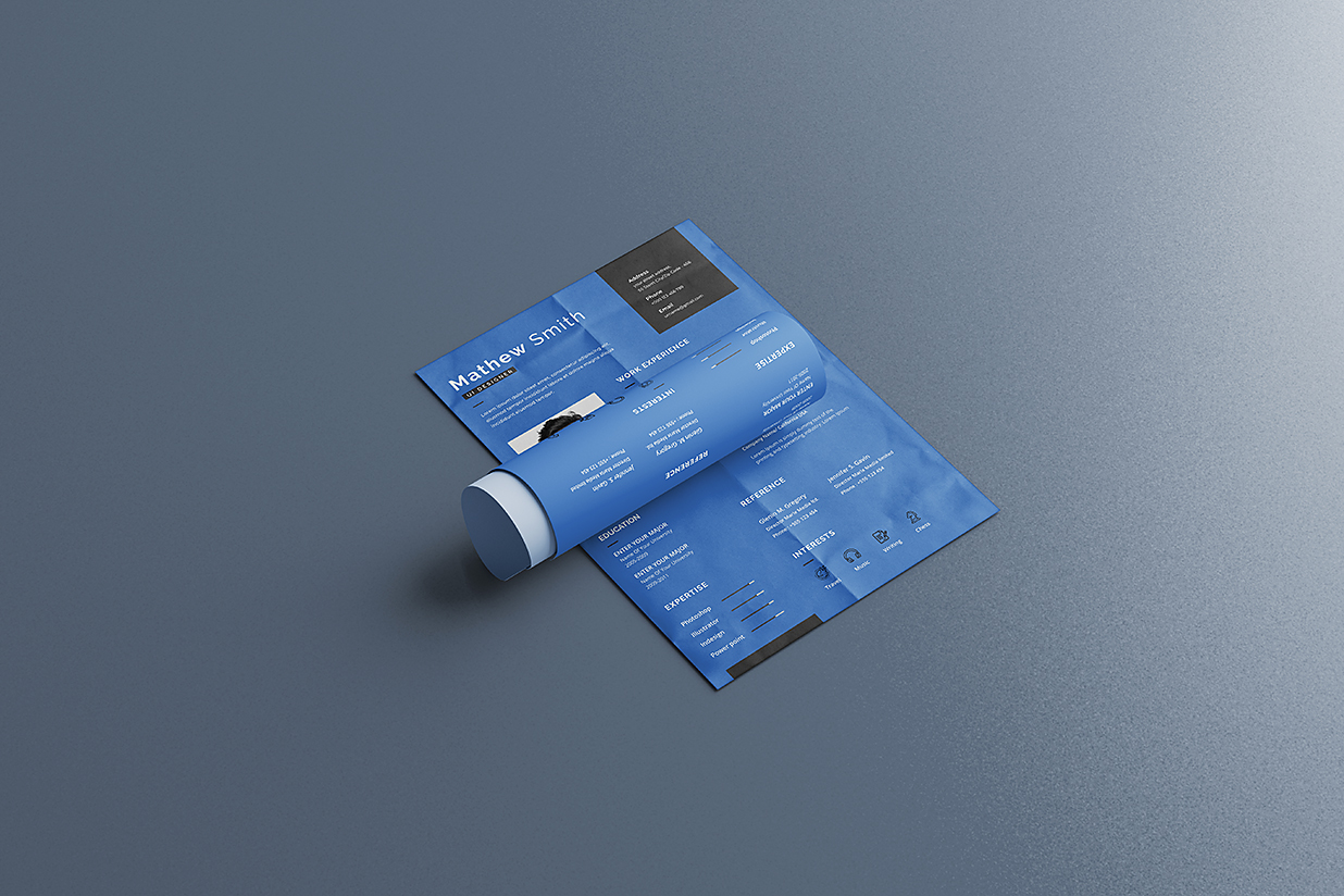 A4 简历模板海报样机mockup5组插图1