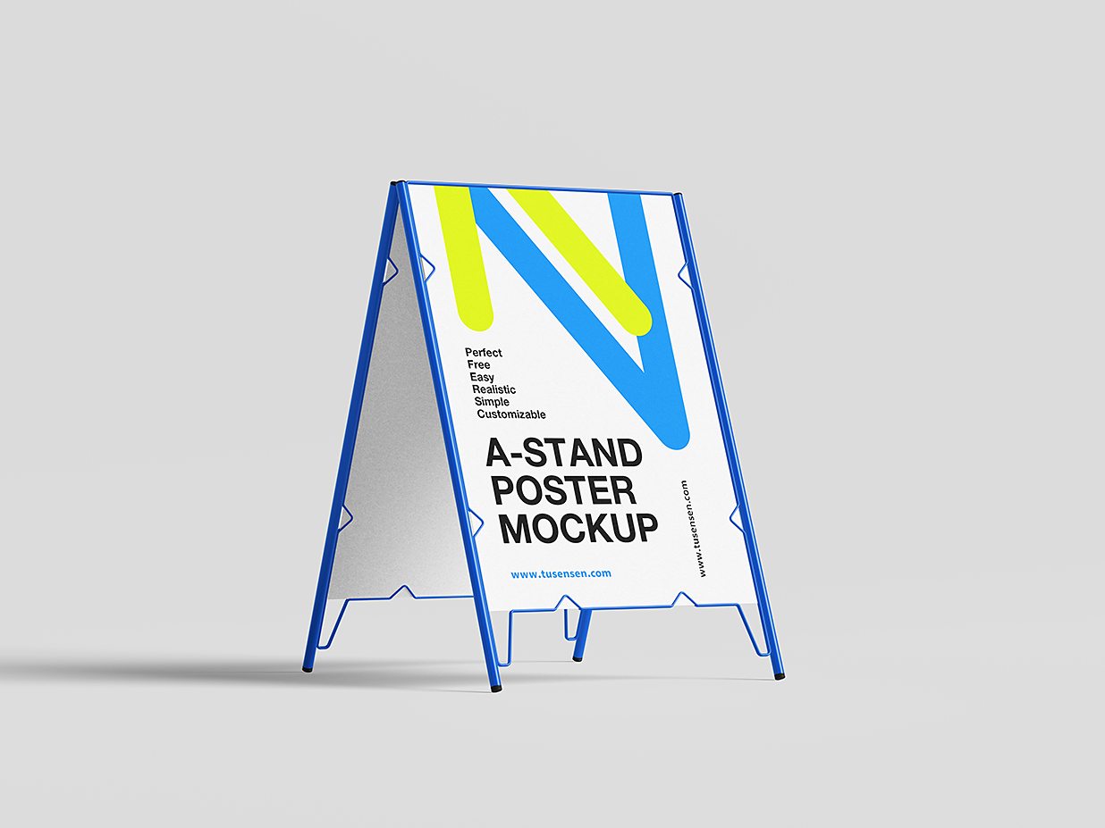 极简A字架水牌立牌样机mockup4组插图1