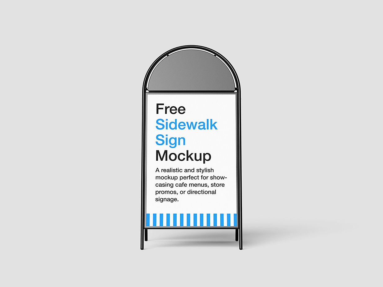 时尚的人行道标志立牌水牌样机mockup4组插图1