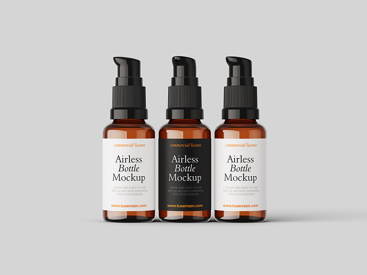 简约质感喷嘴瓶喷雾瓶包装样机mockup5组插图1