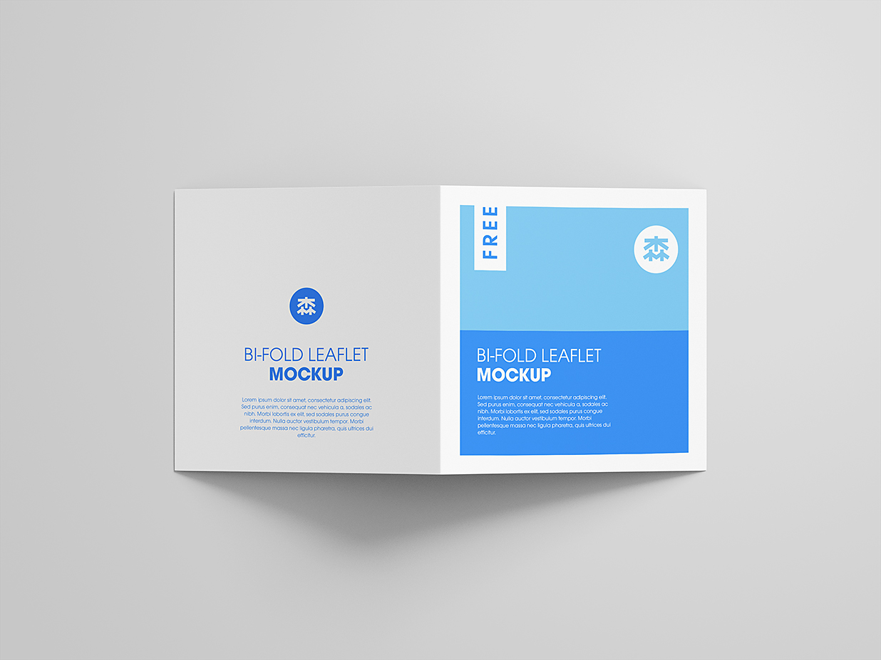 精致的方形折页双折页样机mockup8组插图2