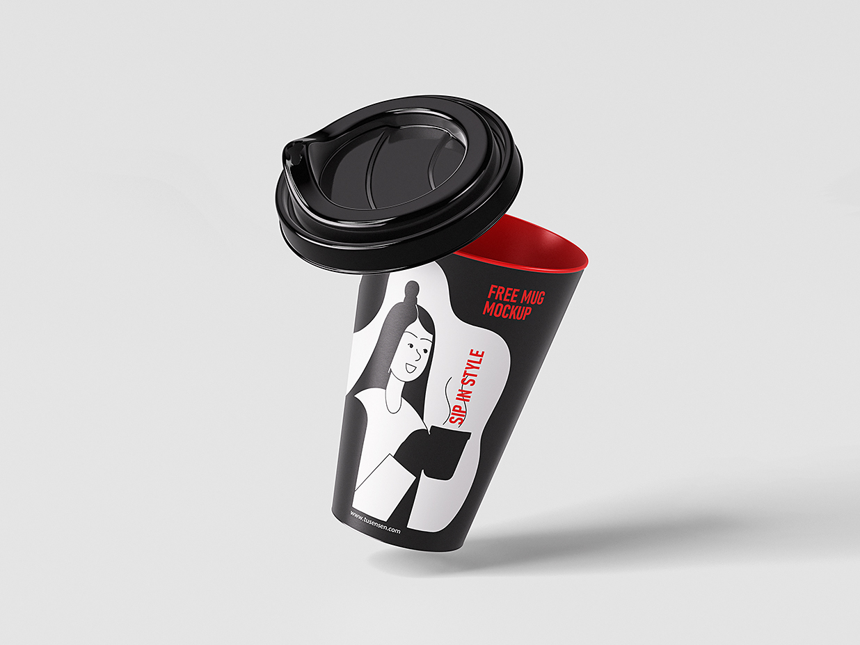 塑料咖啡杯饮品杯样机mockup4组插图2
