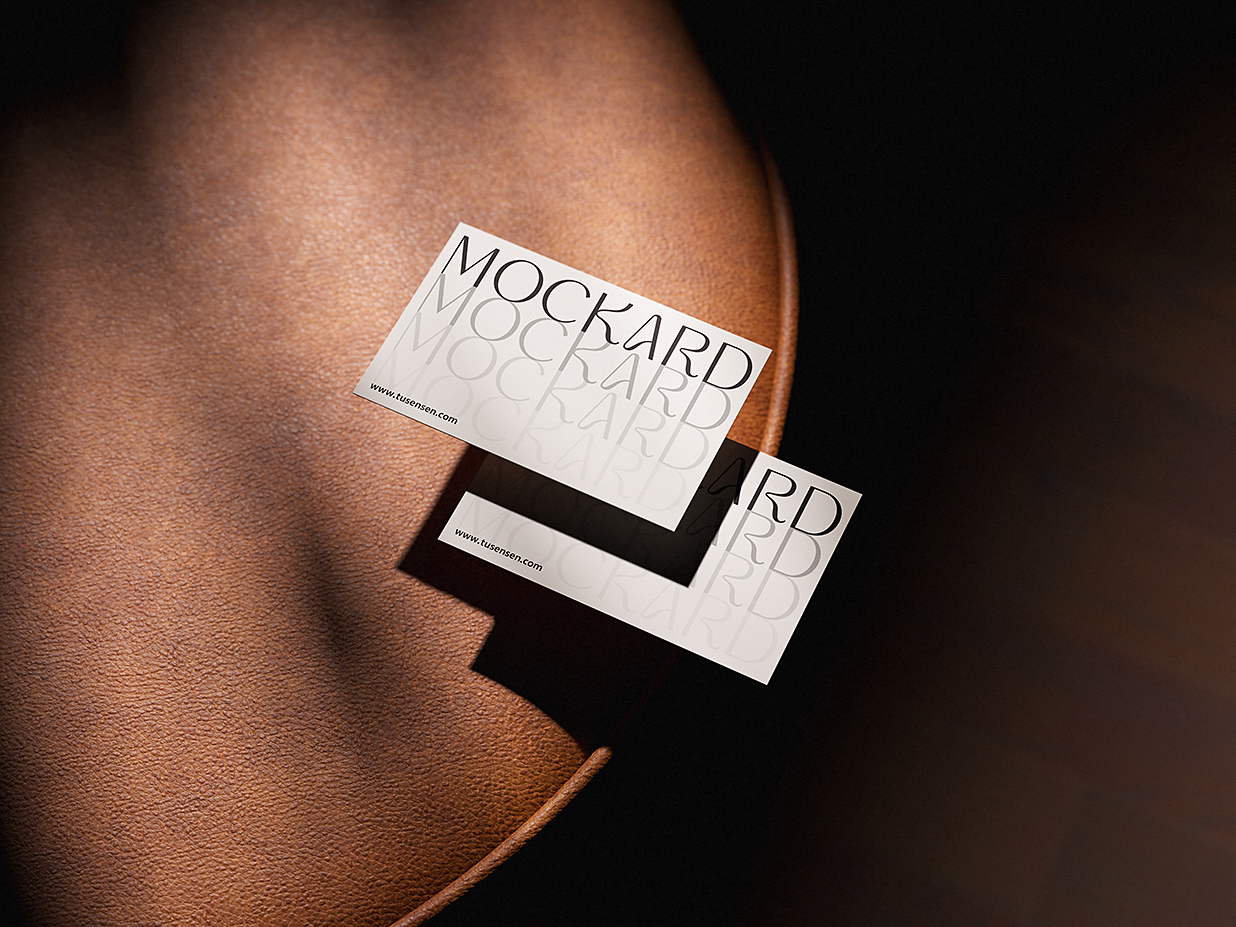 真皮沙发上的名片样机mockup3组插图2 真皮沙发上的名片样机mockup3组插图2