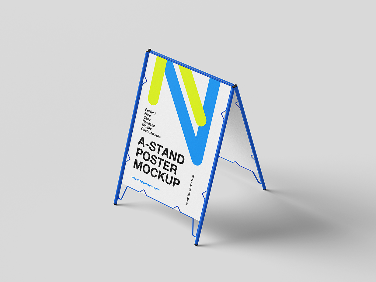 极简A字架水牌立牌样机mockup4组插图2