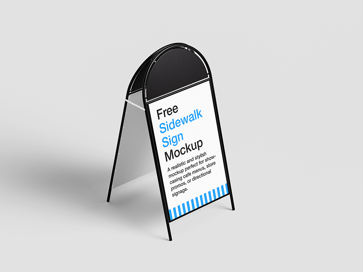 时尚的人行道标志立牌水牌样机mockup4组插图2
