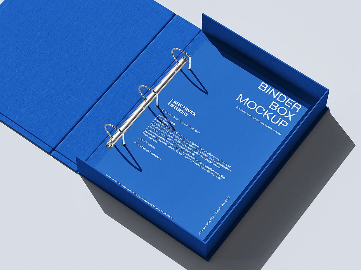 带盒式活页夹文件夹资料夹样机mockup5组插图2