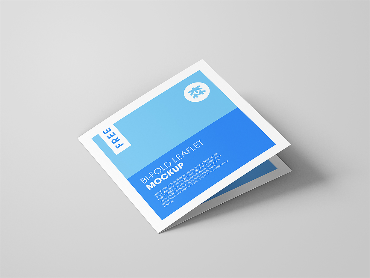 精致的方形折页双折页样机mockup8组插图3