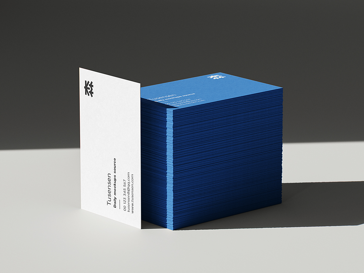 高质感堆叠的名片样机mockup5组插图3