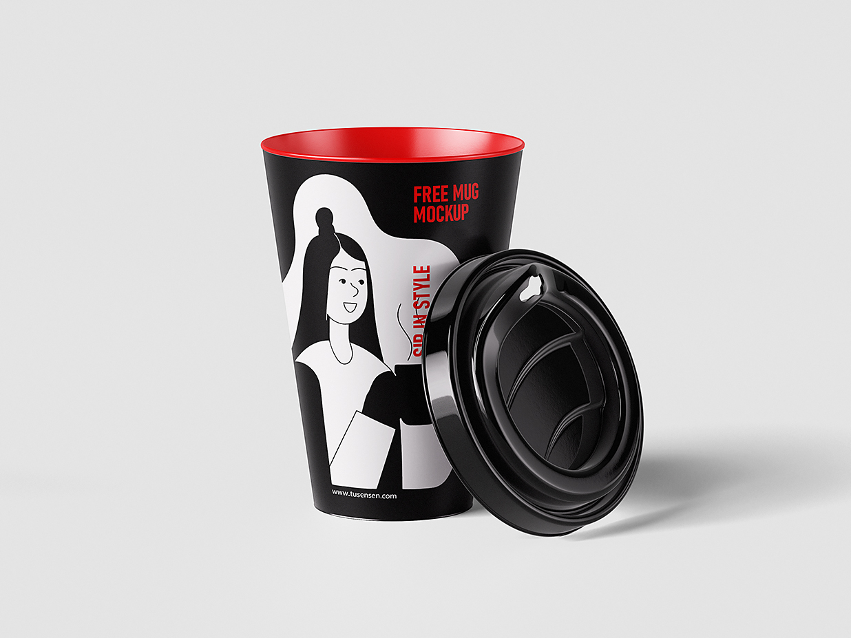 塑料咖啡杯饮品杯样机mockup4组插图3