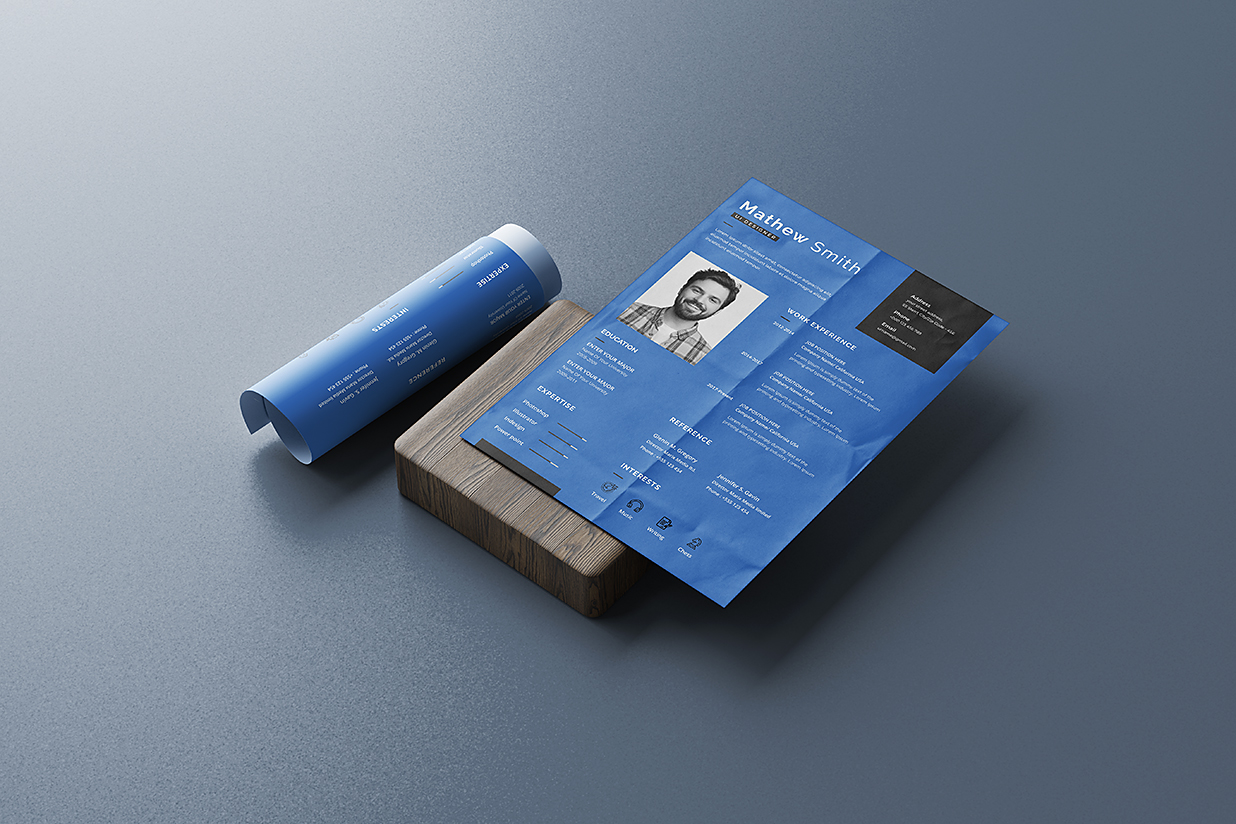 A4 简历模板海报样机mockup5组插图3