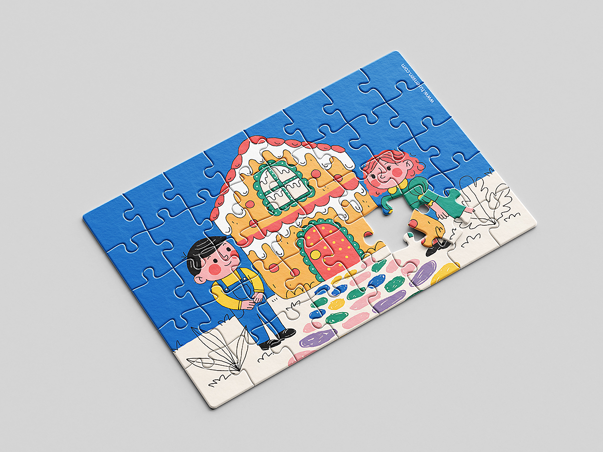 精致的拼图样机mockup4组插图3 精致的拼图样机mockup4组插图3