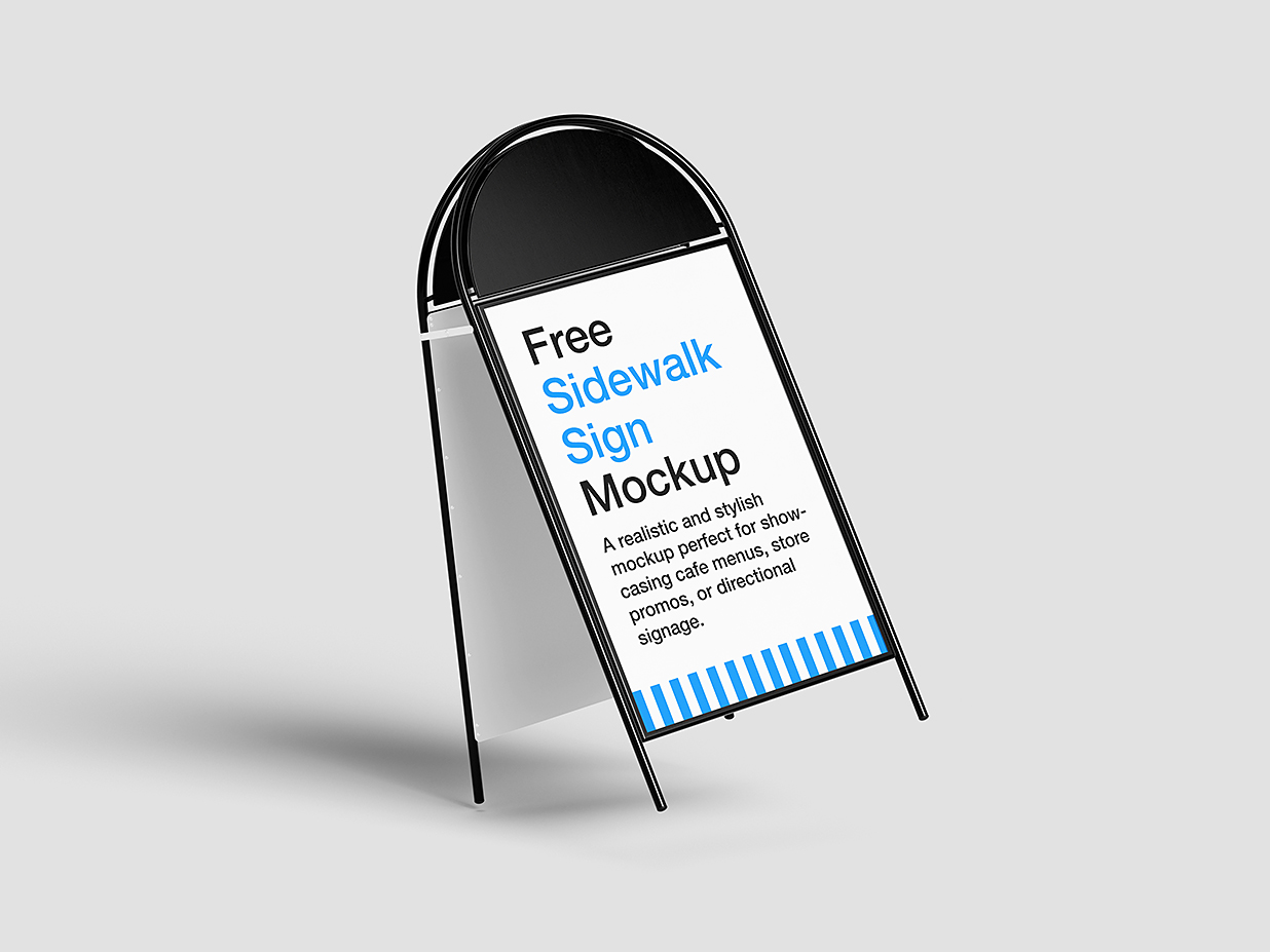 时尚的人行道标志立牌水牌样机mockup4组插图3 时尚的人行道标志立牌水牌样机mockup4组插图3