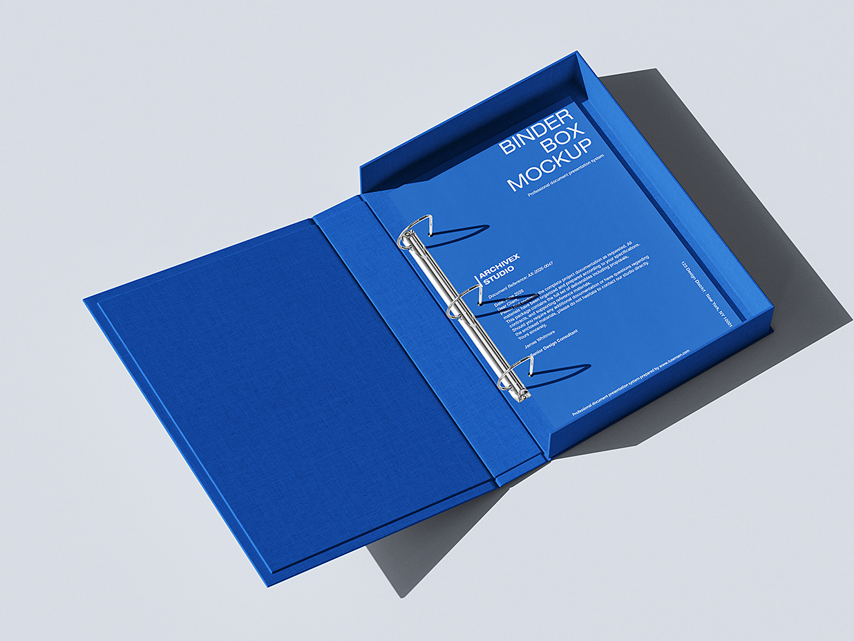 带盒式活页夹文件夹资料夹样机mockup5组插图3