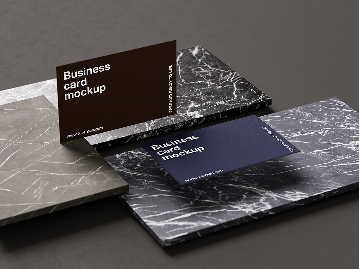 放在大理石上的名片样机mockup5组插图4 放在大理石上的名片样机mockup5组插图4