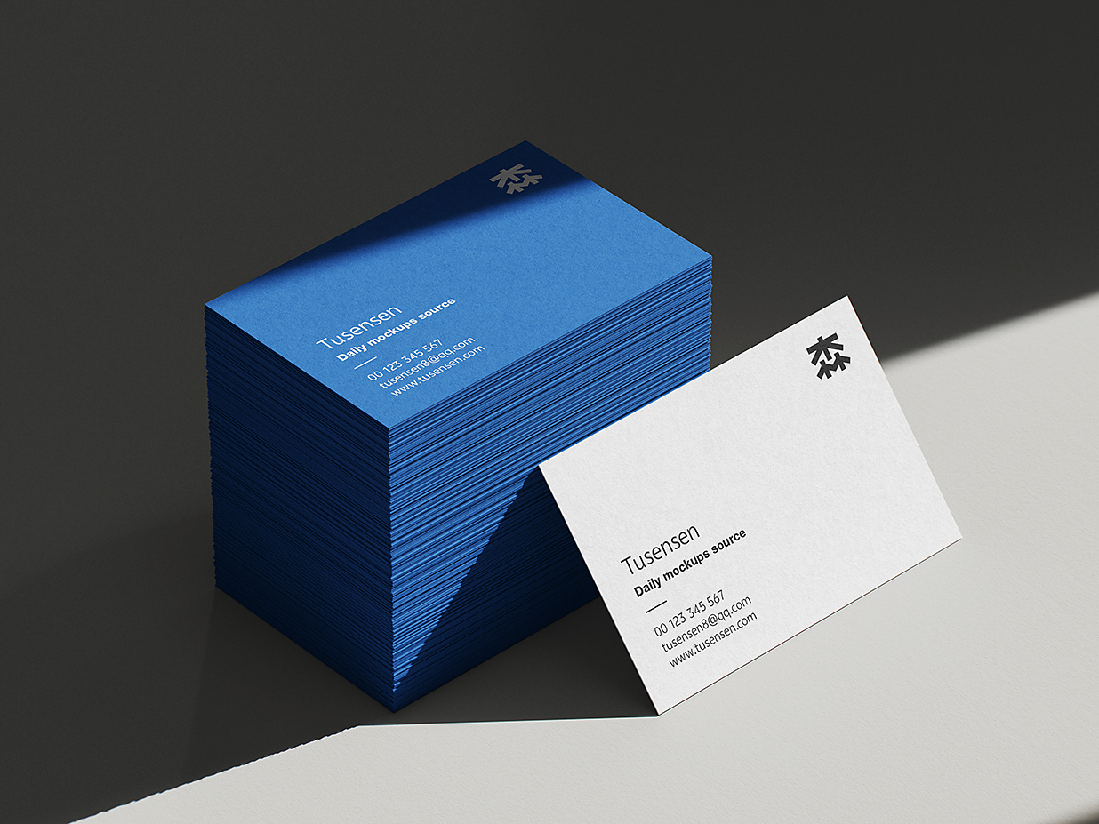 高质感堆叠的名片样机mockup5组插图4