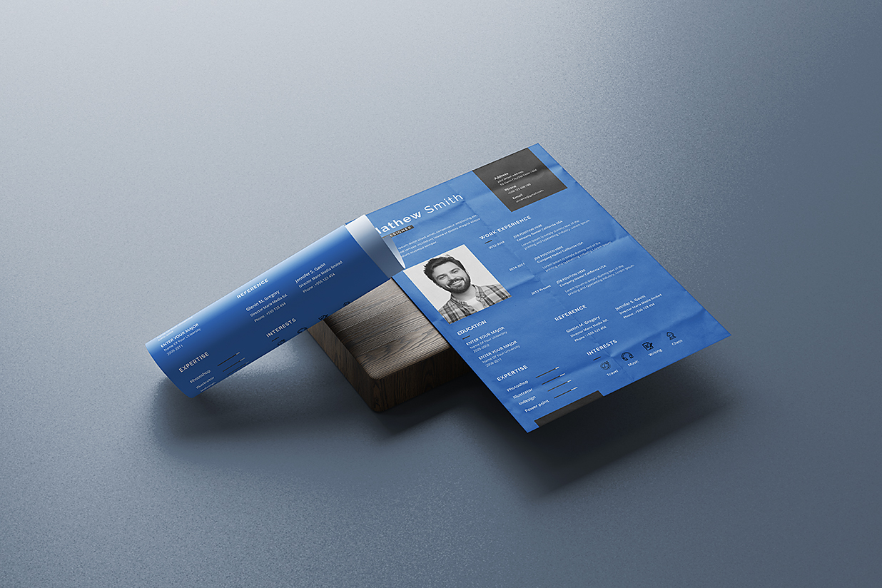 A4 简历模板海报样机mockup5组插图4 A4 简历模板海报样机mockup5组插图4