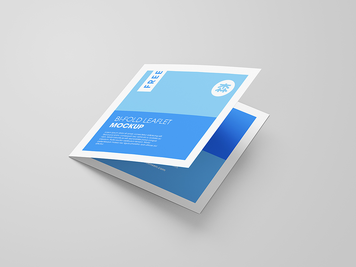 精致的方形折页双折页样机mockup8组插图4