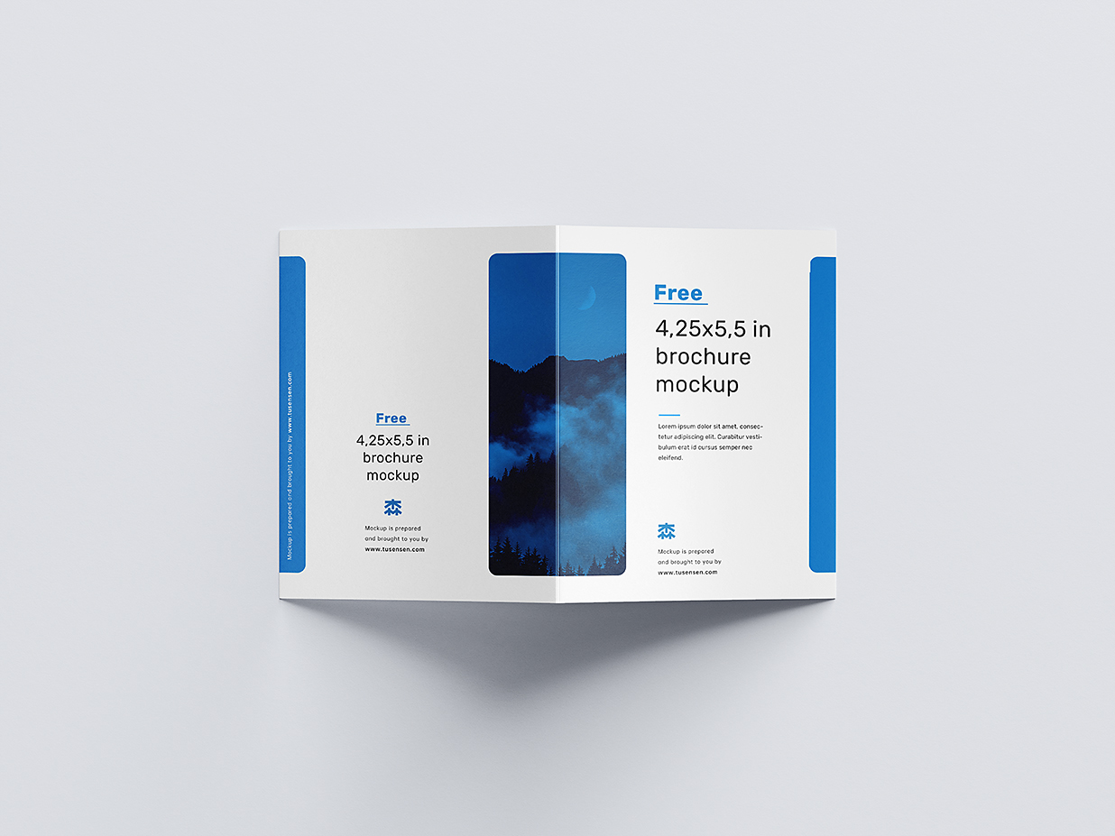 优雅的折页双折页样机mockup5组插图4 优雅的折页双折页样机mockup5组插图4
