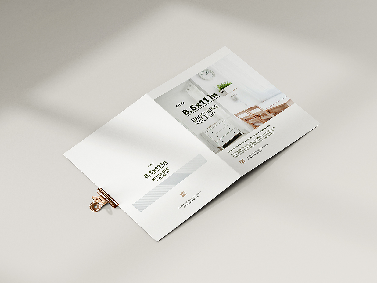 带夹子的折页双折页样机mockup5组插图4 带夹子的折页双折页样机mockup5组插图4