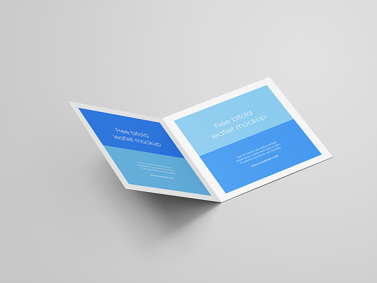 精致的方形折页双折页样机mockup8组插图5