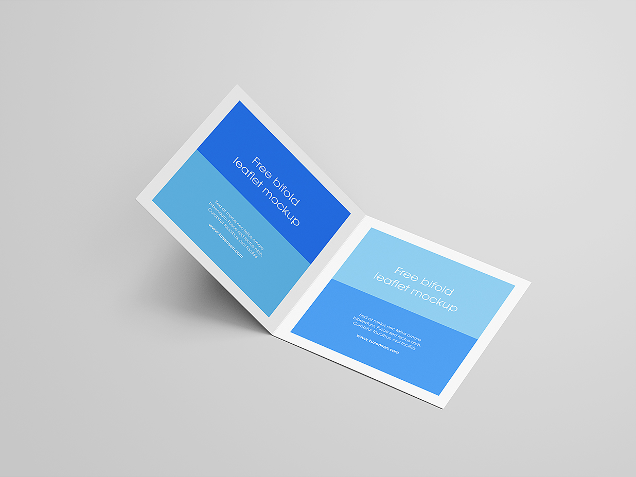 精致的方形折页双折页样机mockup8组插图6