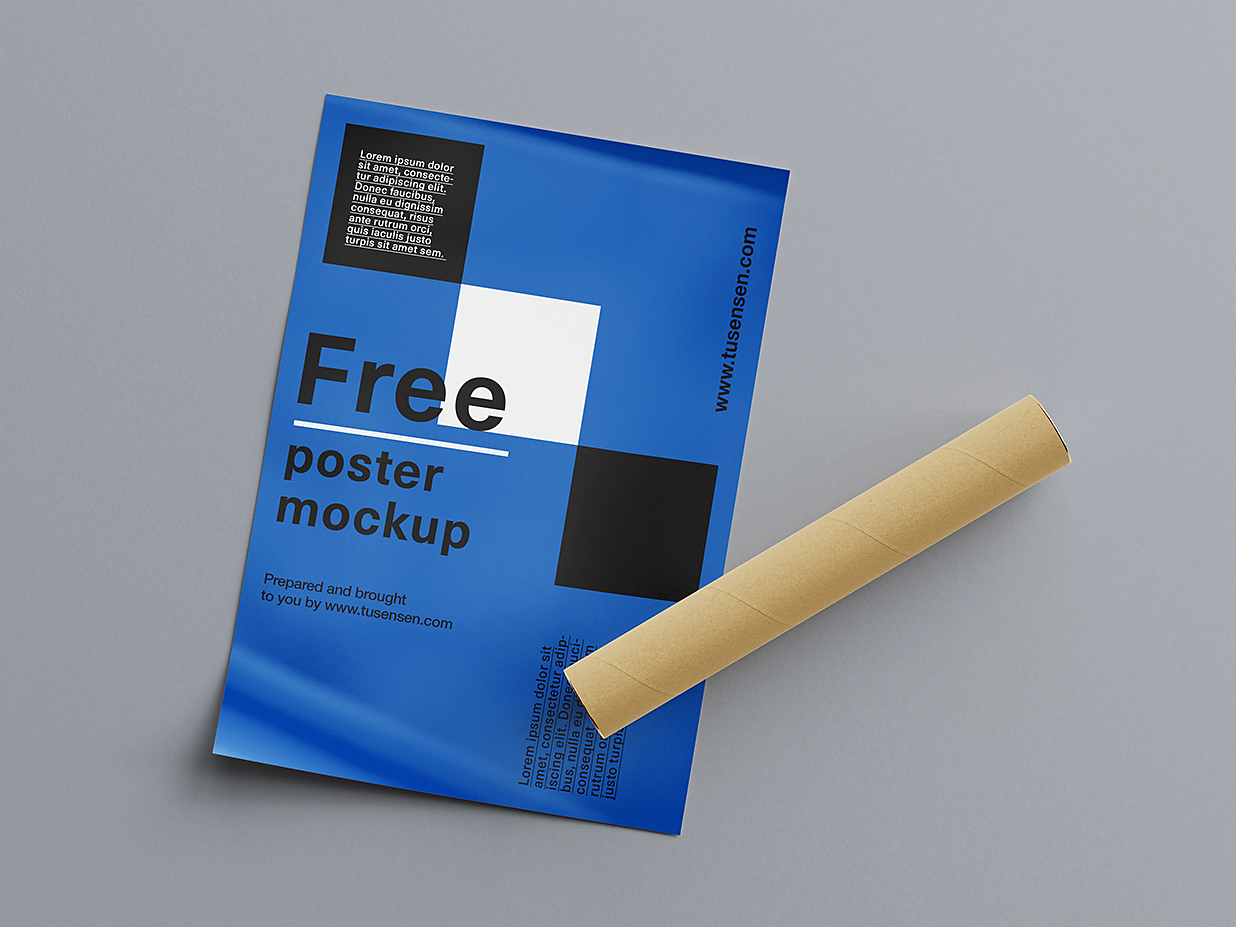 带纸筒的海报样机mockup11组插图6