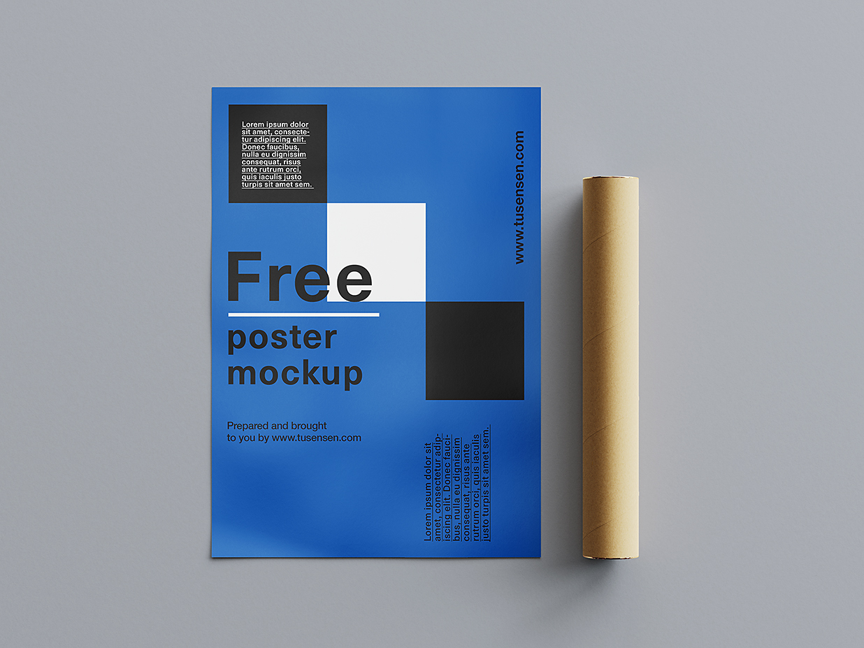 带纸筒的海报样机mockup11组插图7