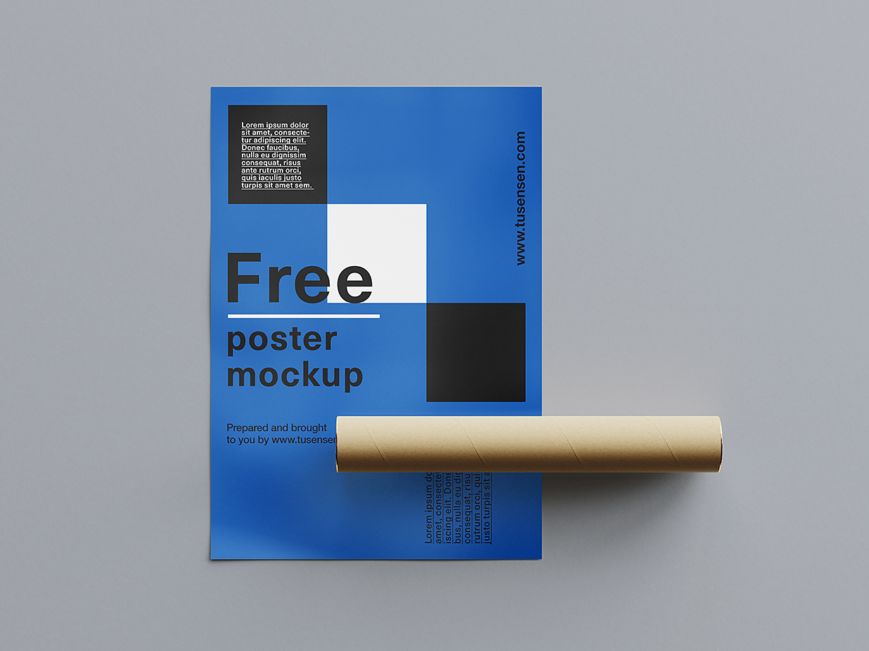 带纸筒的海报样机mockup11组插图8