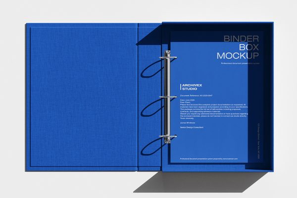 带盒式活页夹文件夹资料夹样机mockup5组