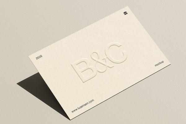 带凸印名片的样机mockup3组