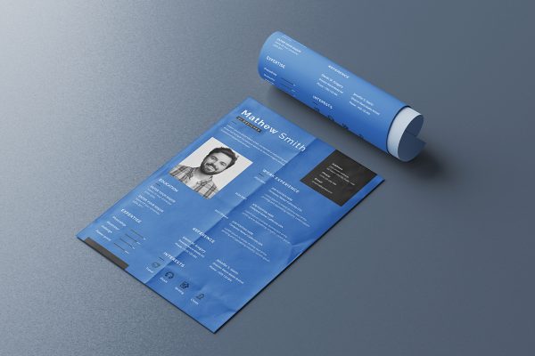 A4 简历模板海报样机mockup5组
